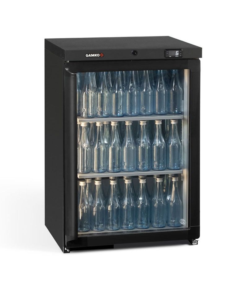 Glass door bottle fridge store